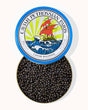 Caviar Petrossian Paris caviar in a tin with a decorative lid.